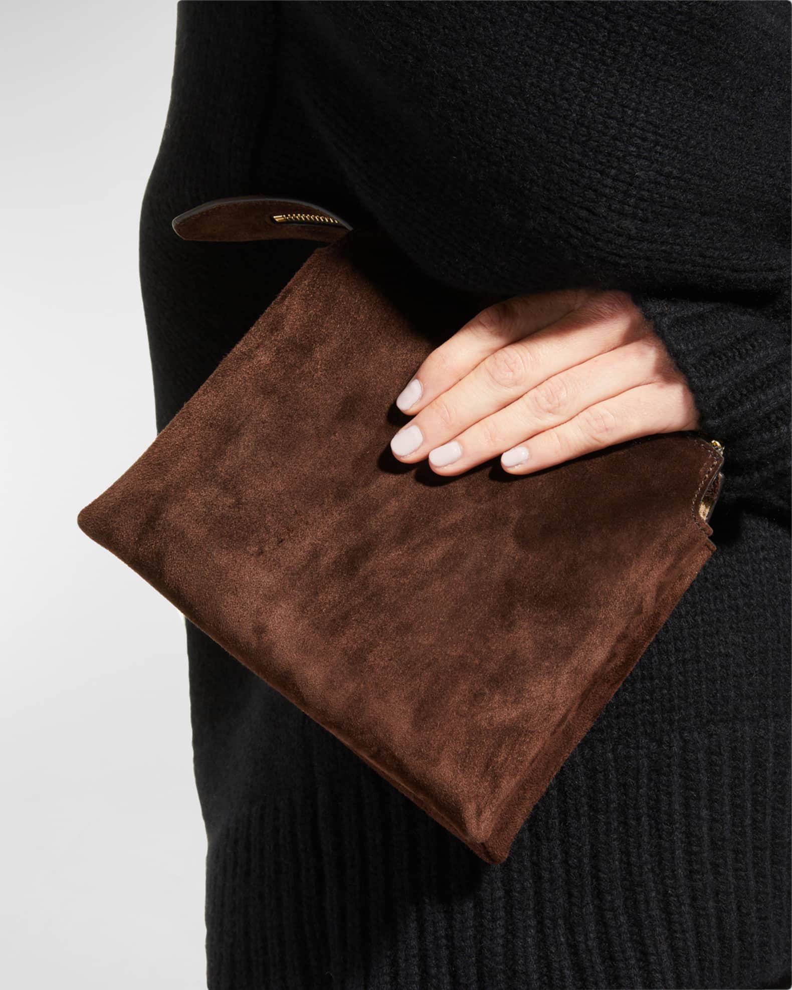 THE ROW Nu Twin Mini Crossbody in Suede | Neiman Marcus