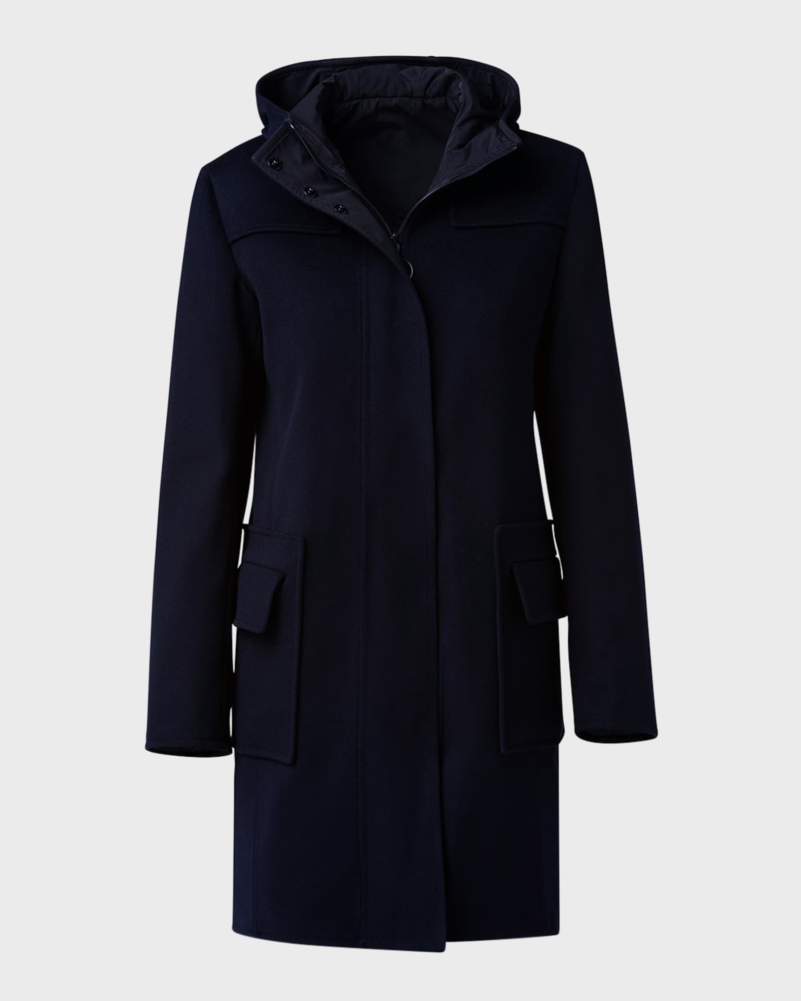 Akris punto Duffle Reversible Hooded Coat | Neiman Marcus