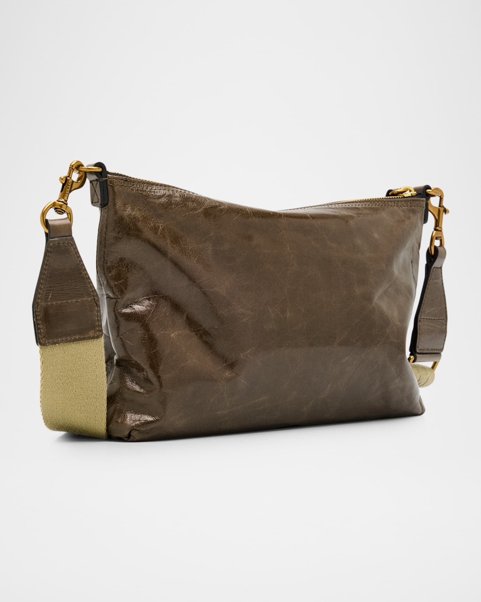 Nessah Zip Leather Shoulder Bag | Neiman Marcus