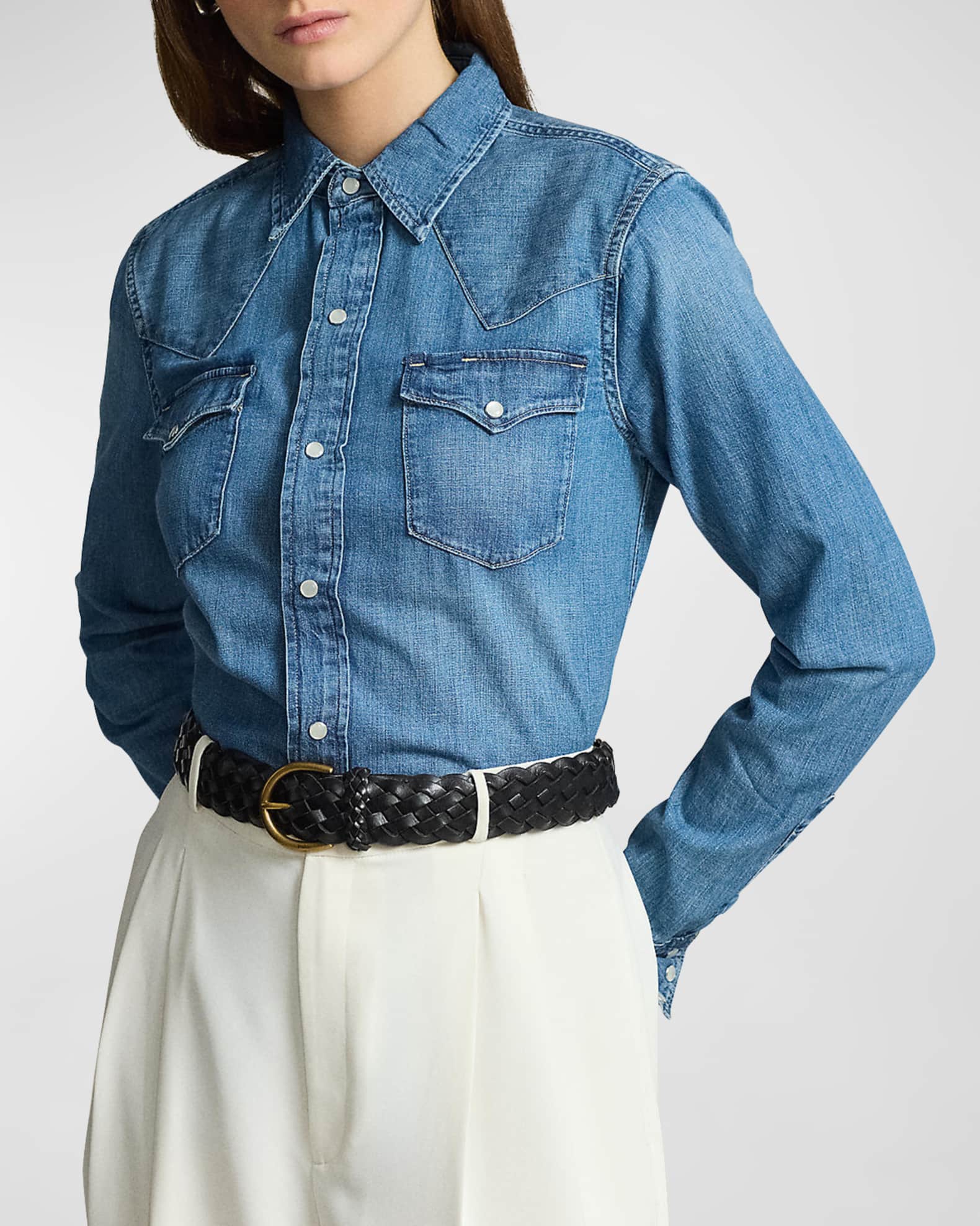 Polo Ralph Lauren Denim Western Shirt | Neiman Marcus