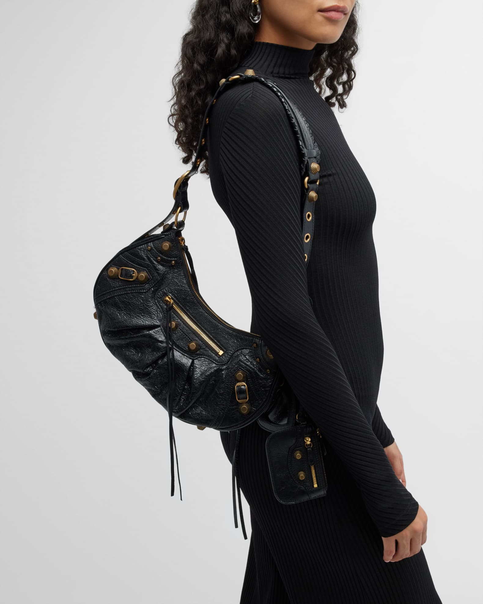 Balenciaga Le Cagole Small Leather Shoulder Bag | Neiman Marcus