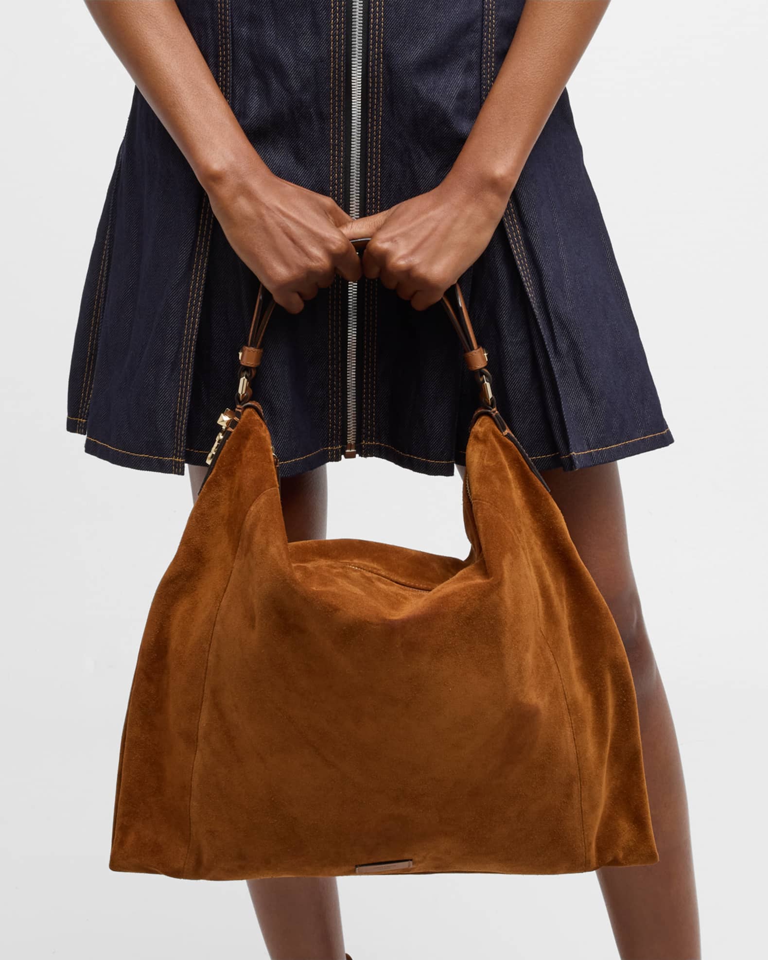 Jimmy Choo Ana Zip Suede Hobo Bag | Neiman Marcus