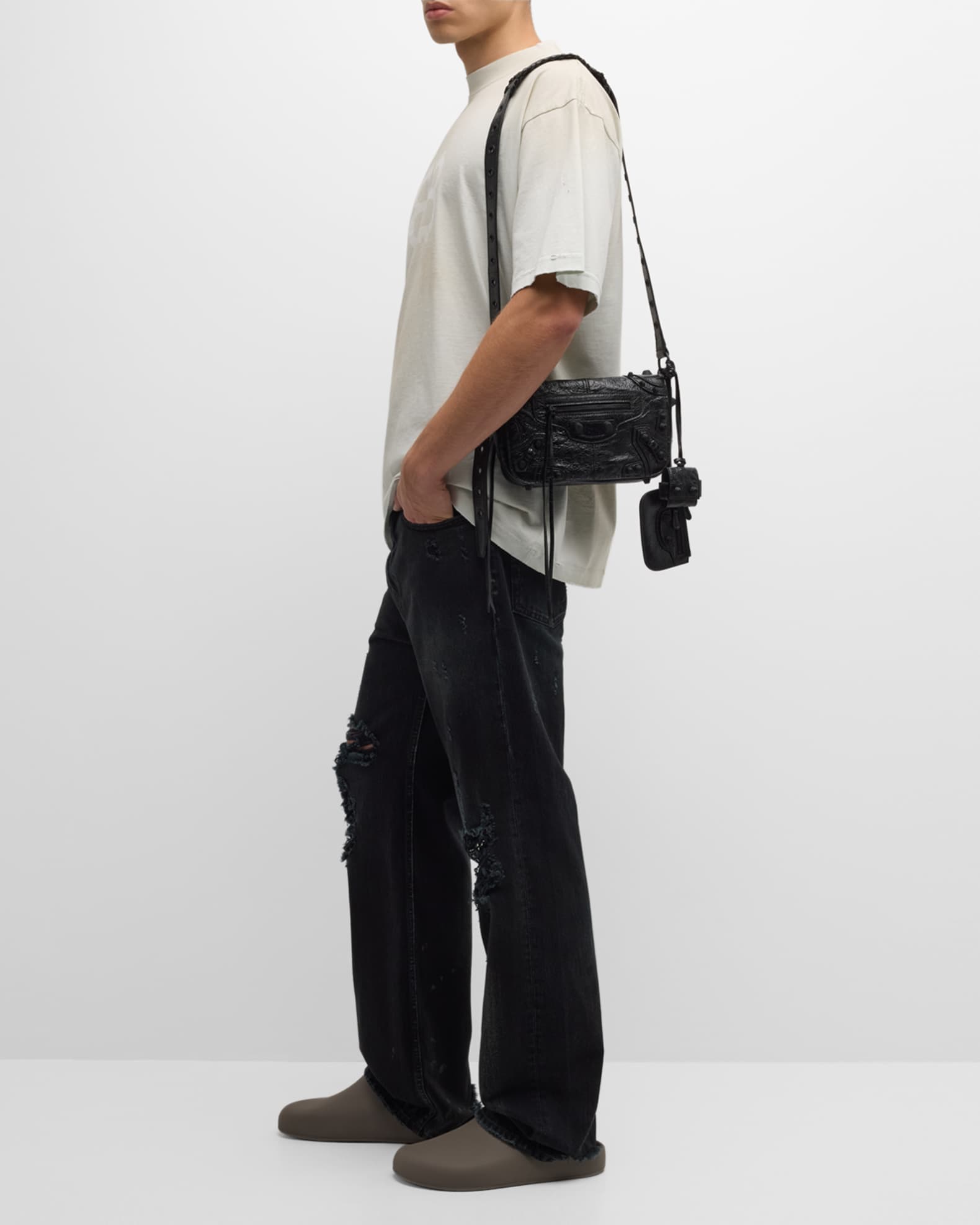 Balenciaga Men's Le Cagole XS Flap Bag | Neiman Marcus