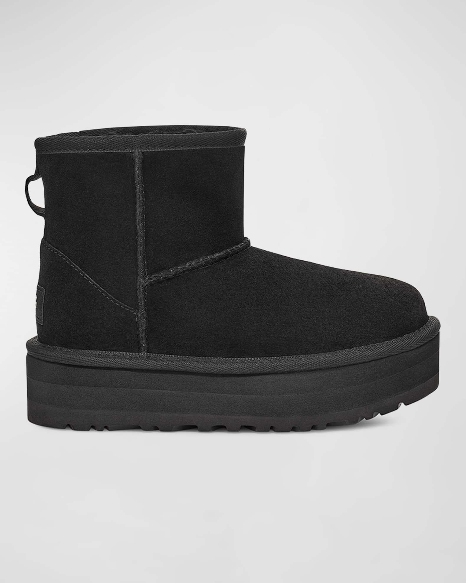 UGG Girl's Classic Mini Platform Suede Booties, Kids | Neiman Marcus