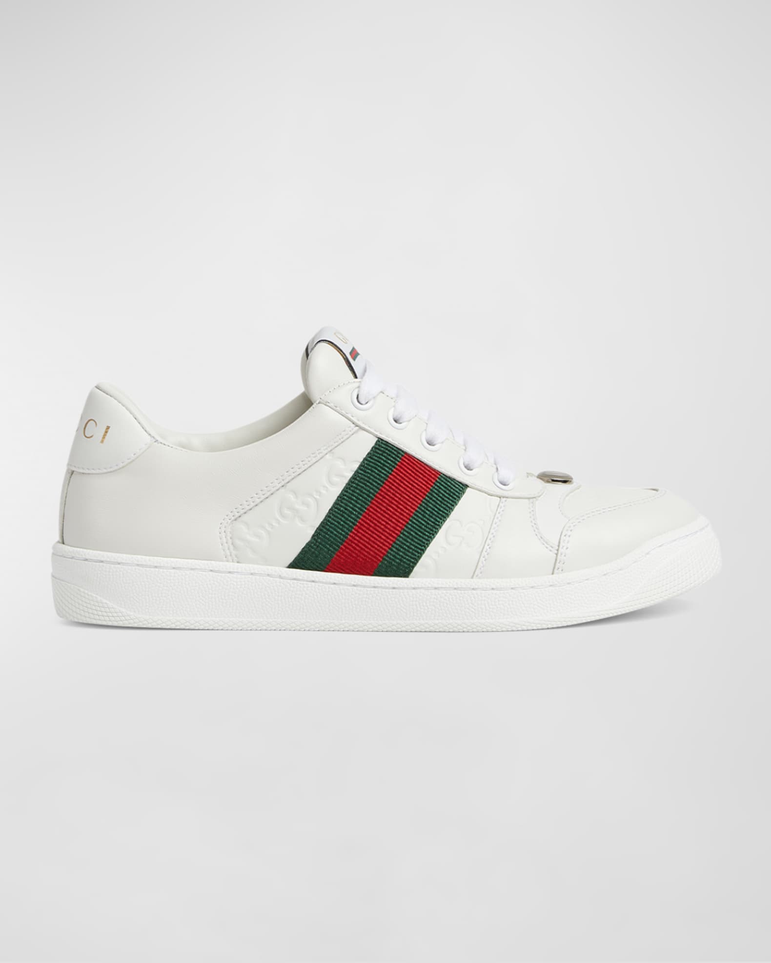 Gucci GG Embossed Leather Low-Top Sneakers | Neiman Marcus