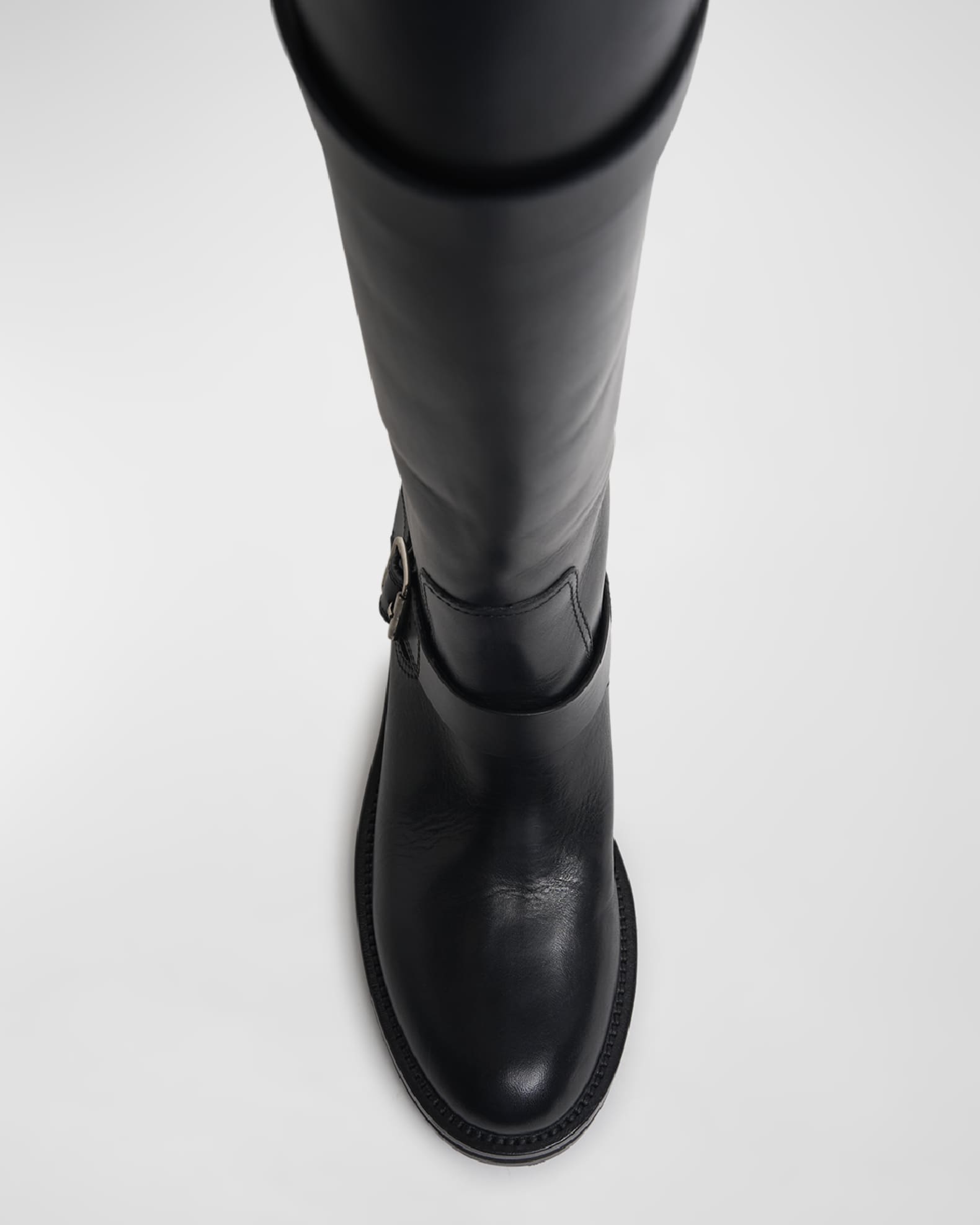 Saint Laurent Biork Leather Buckle Biker Boots | Neiman Marcus