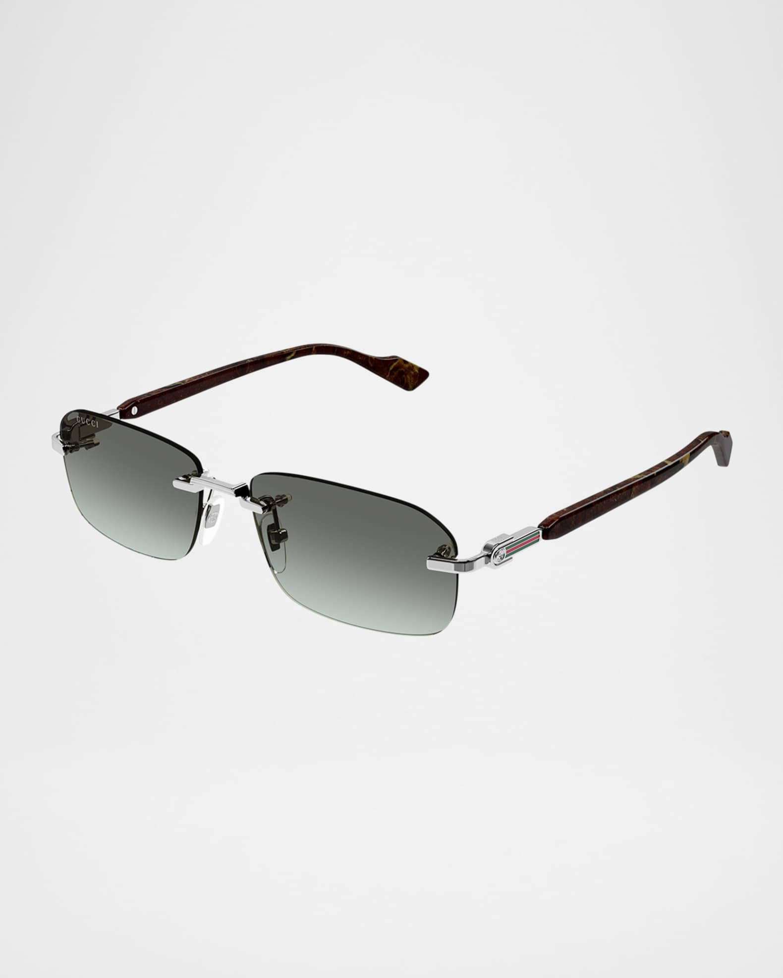 Gucci Men's GG1221SM Rimless Metal Rectangle Sunglasses | Neiman