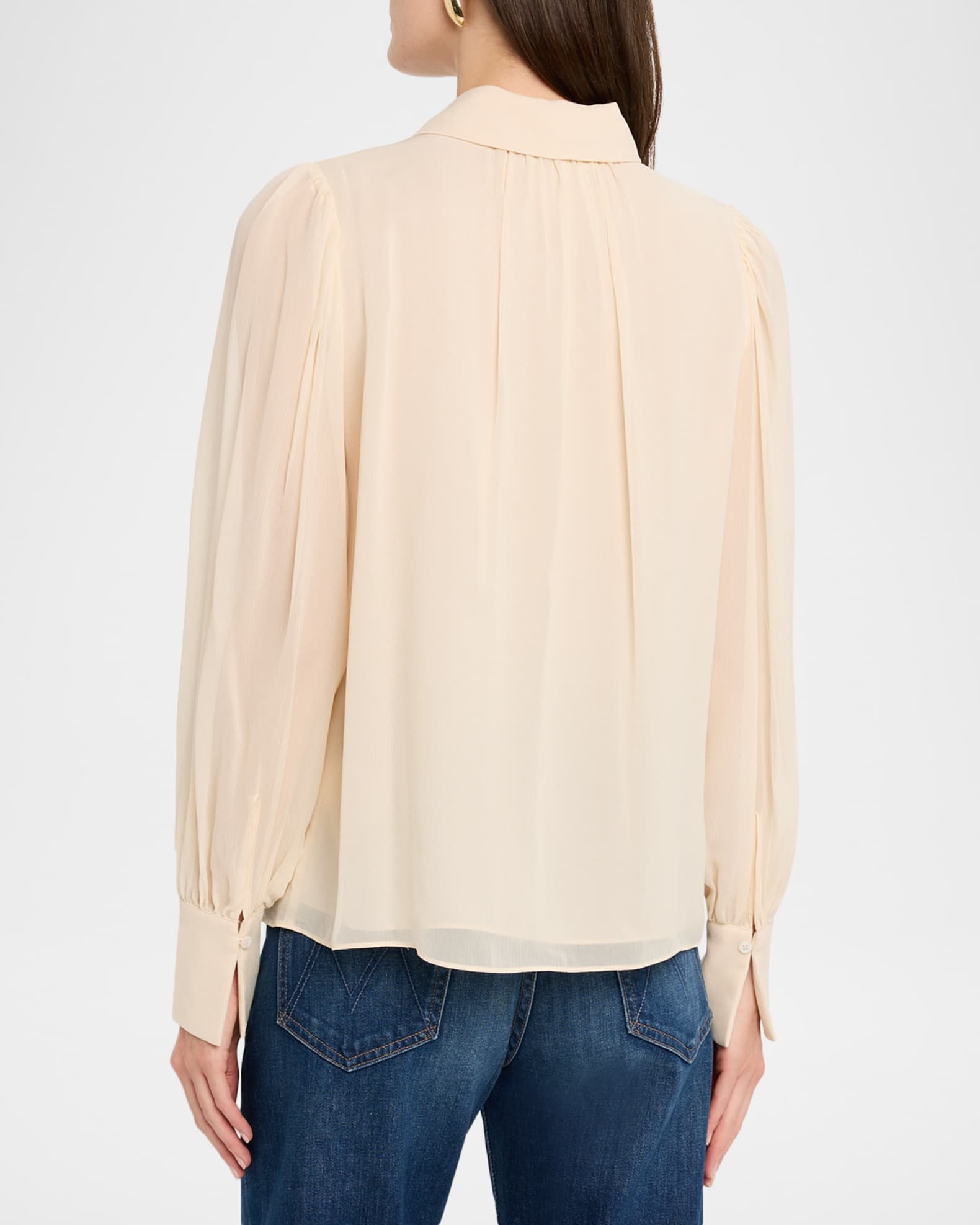 Ramy Brook Claire Silk Chiffon Ruffle Button-Front Blouse | Neiman