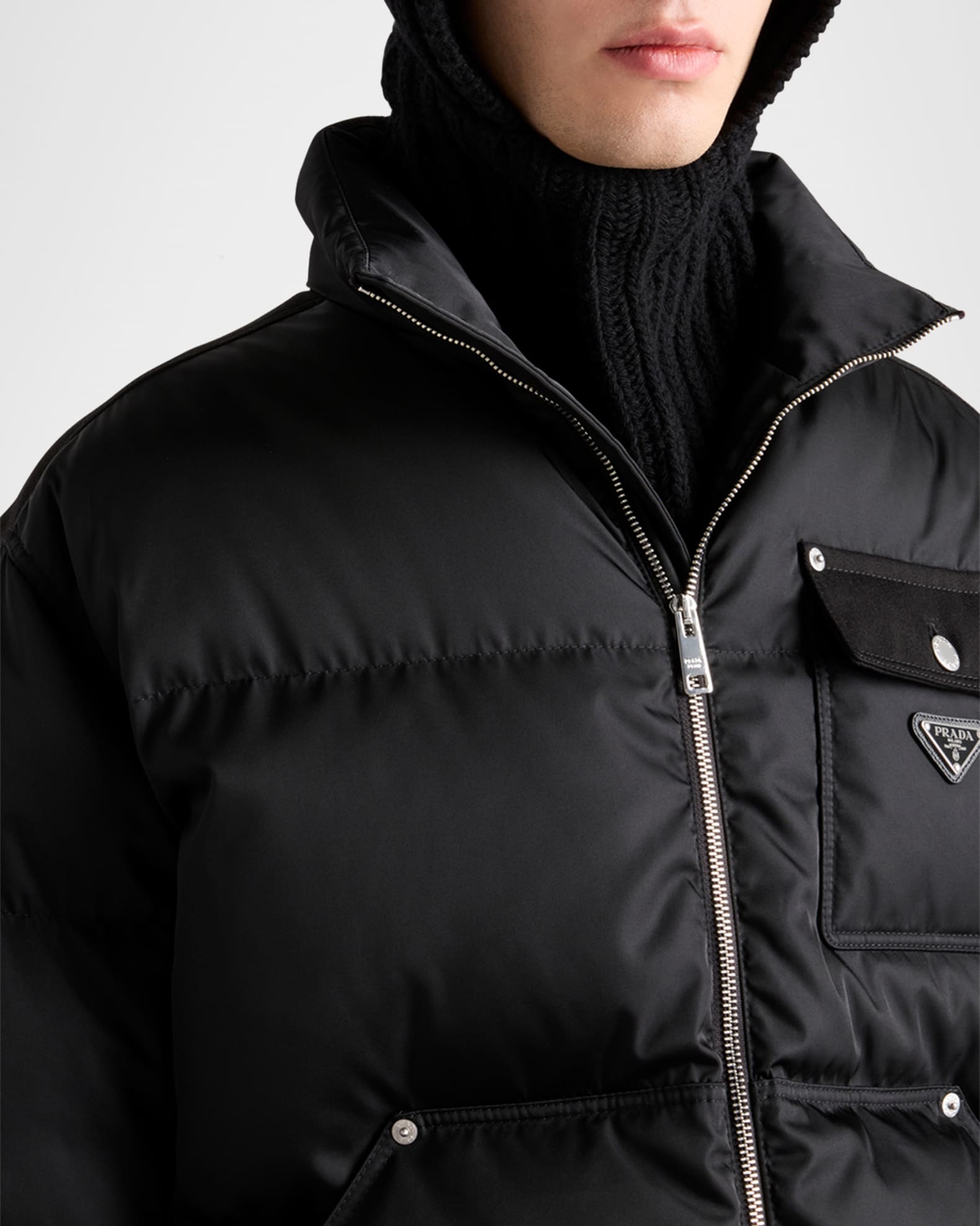 Prada Men's Re-Nylon Puffer Jacket | Neiman Marcus