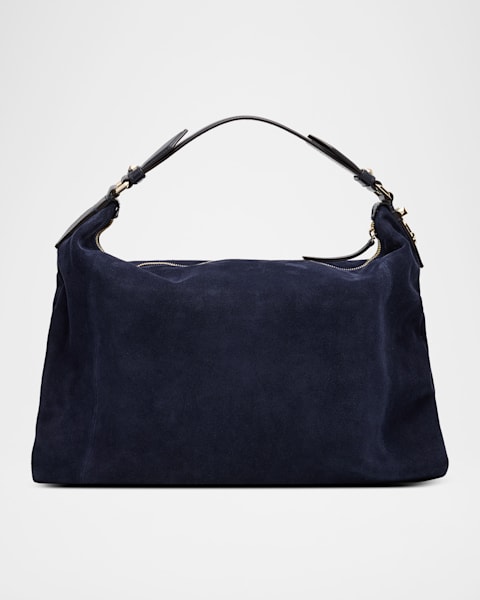 Jimmy Choo Ana Zip Suede Hobo Bag | Neiman Marcus