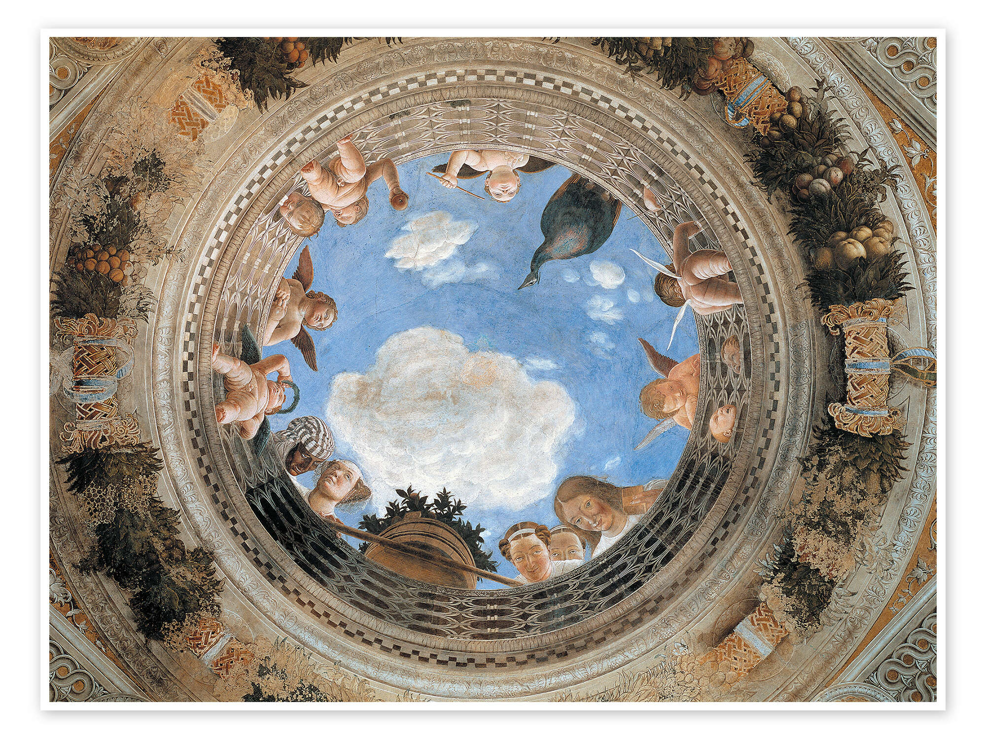 Camera degli Sposi, The oculus print by Andrea Mantegna | Posterlounge