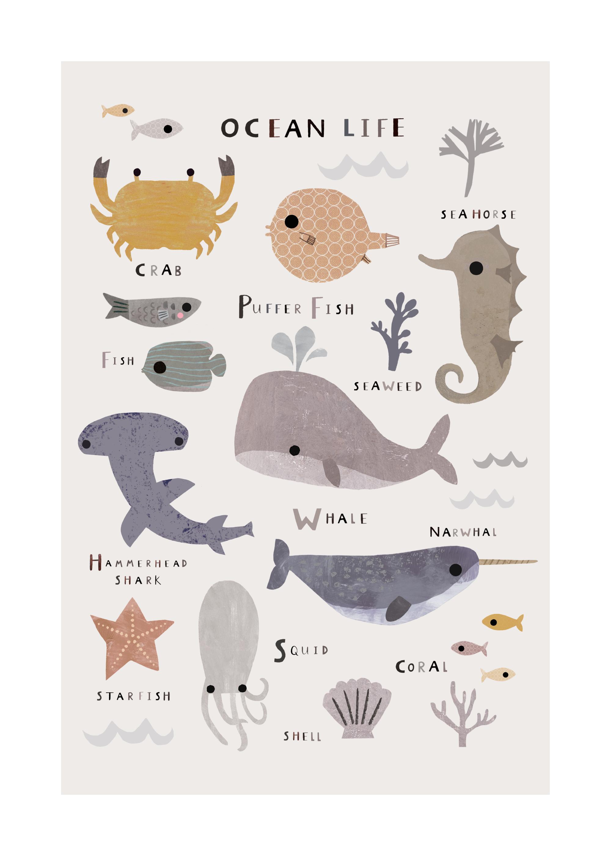 サファリライフ 動物イラストポスター | Poster Store JP