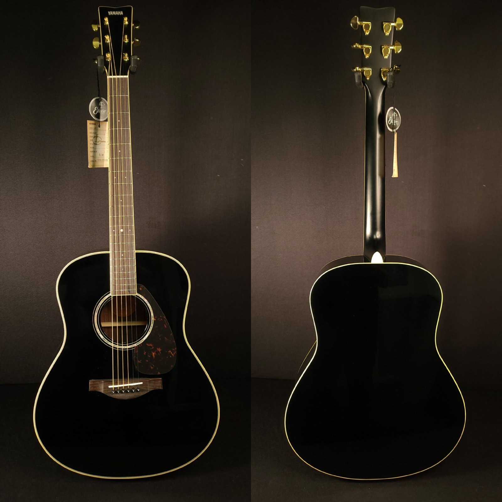 Yamaha LL6 ARE Black Electric Acoustic Guitar - 086792984964
