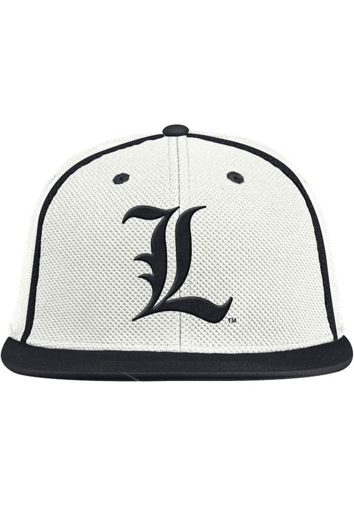 Louisville Cardinals Mens Baseball On-Field White Adidas Fitted