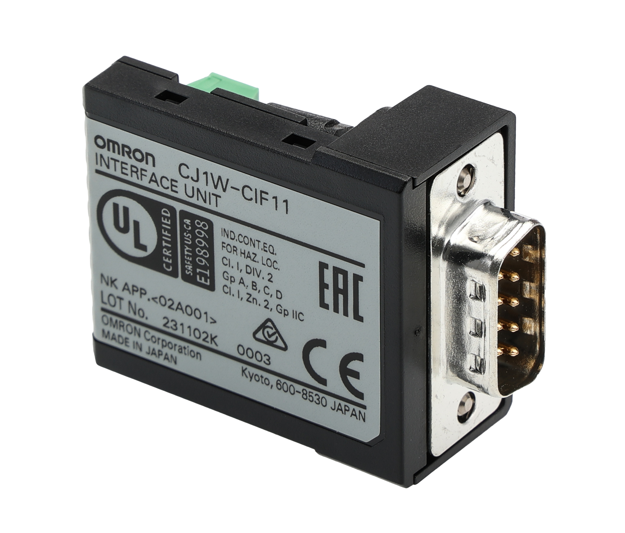 CJ1W-CIF11 | オムロン CJ1 PLC (CPUユニット) 6 入力 RS-232C | RS