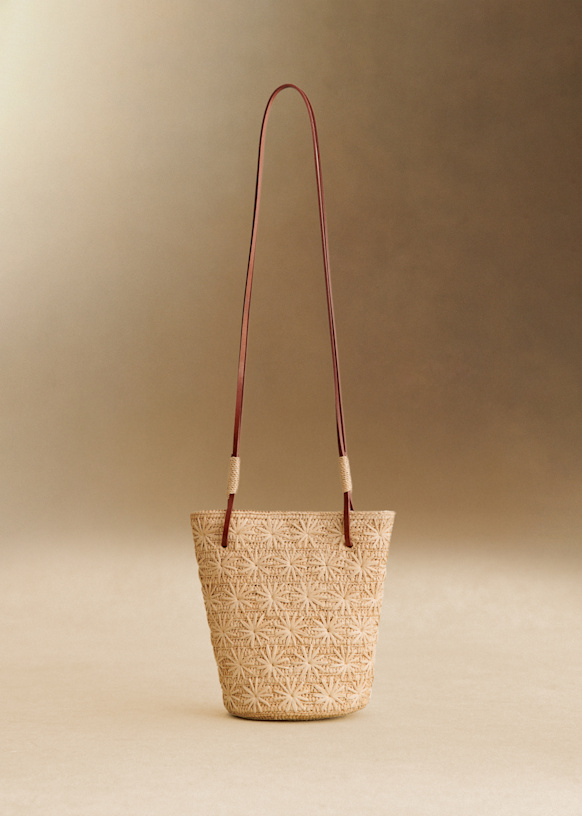 Rosie Basket - Natural Raffia Embroidery - Raffia - Sézane