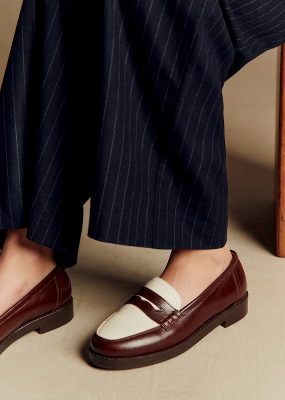 Andrea ローファー - ブラッククロコ - 牛革 - Sézane