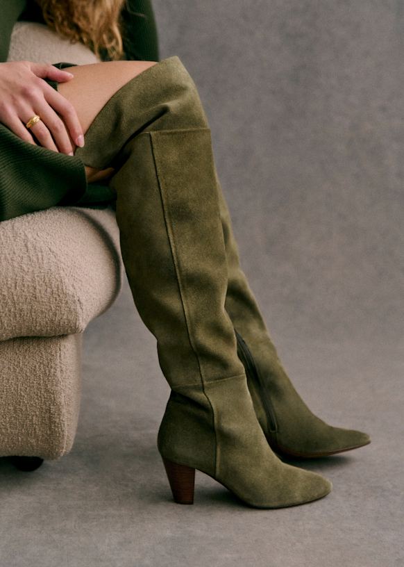 Colette Thigh High Boots - Black - Bovine leather - Sézane