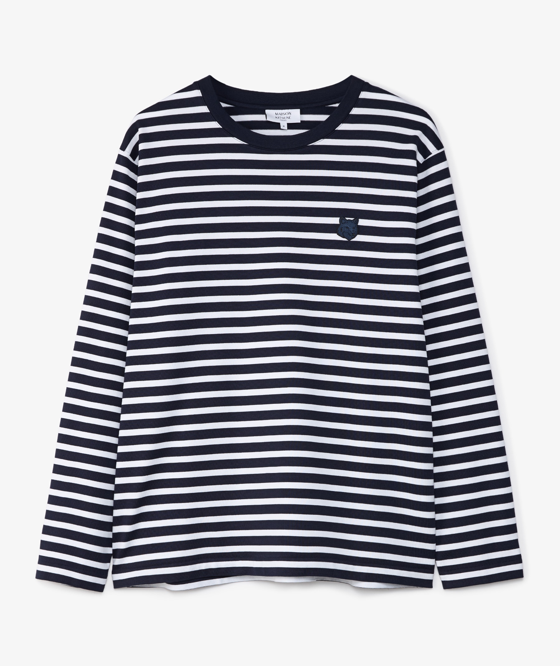 MAISON KITSUNÉ Fox Head Long Sleeve T-Shirt | Navy Blue | SVD USA