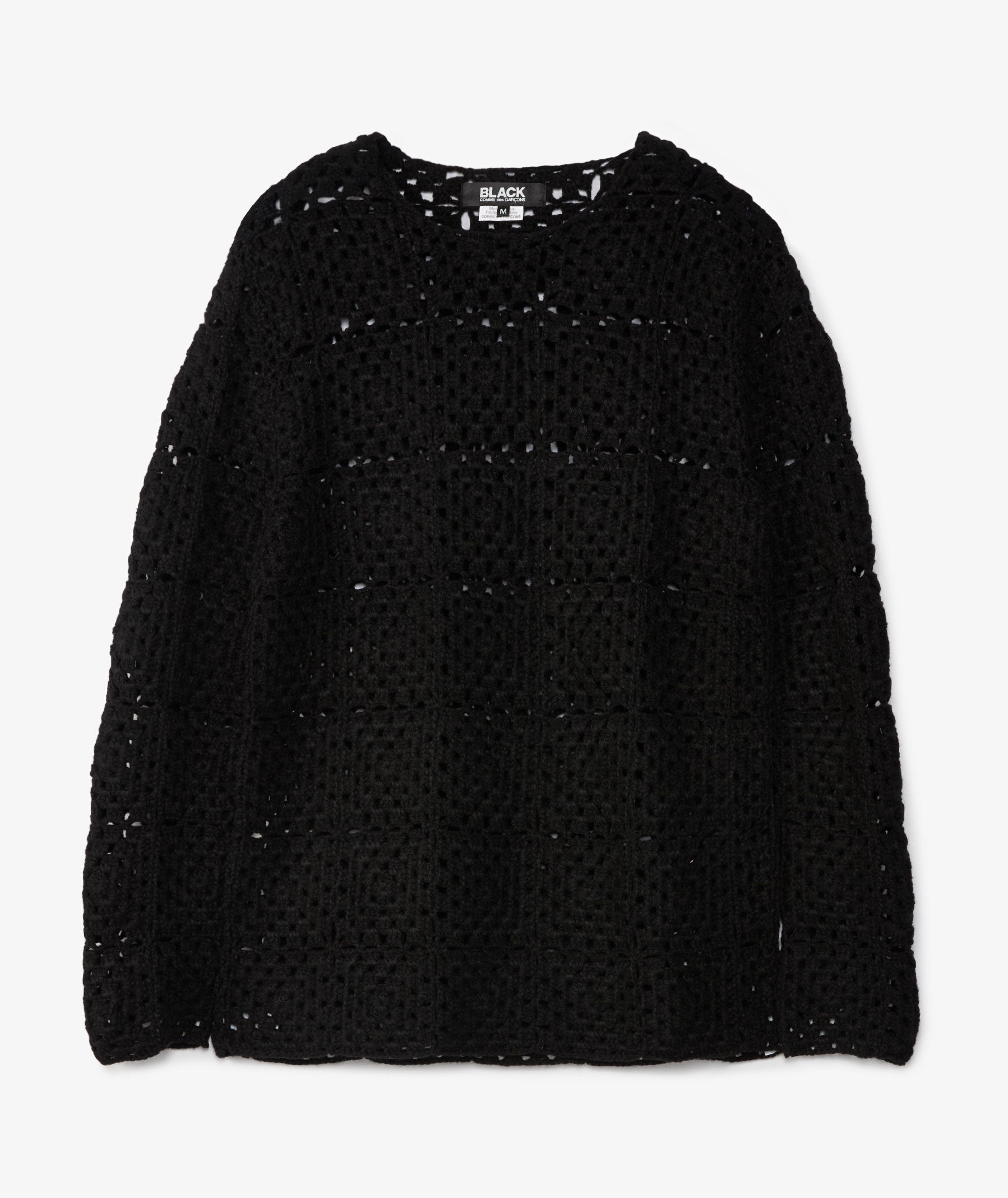 Comme des Garçons Black Wool Crochet Sweater in Black | SVD USA