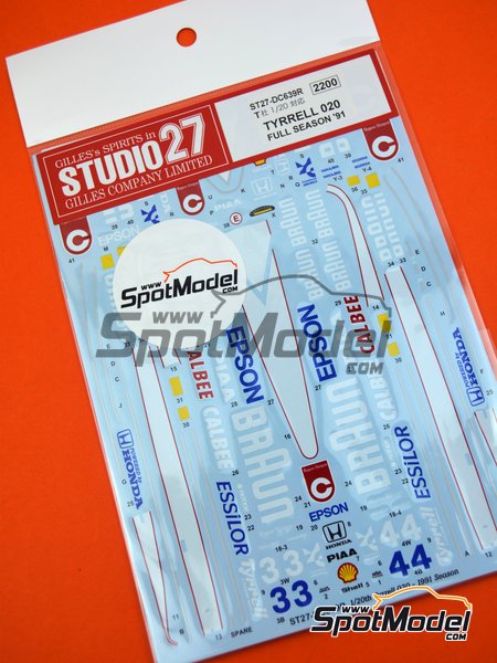 Studio27 DC639R: Marking / livery 1/20 scale - Tyrrell Honda 020