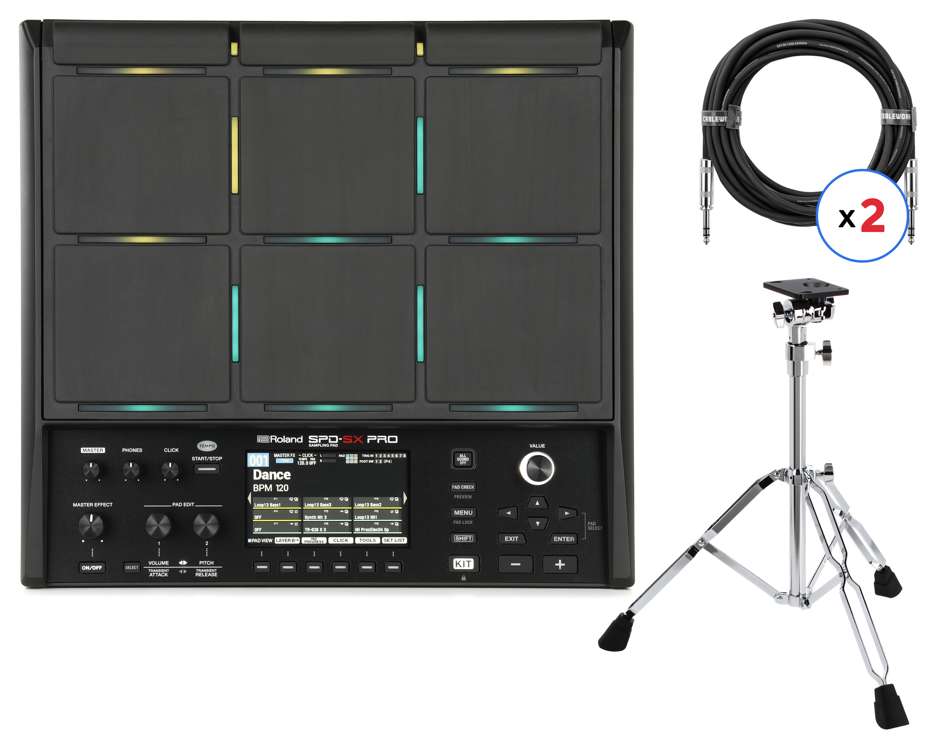 Roland SPD-SX Pro Sampling Pad Stand Bundle | Sweetwater