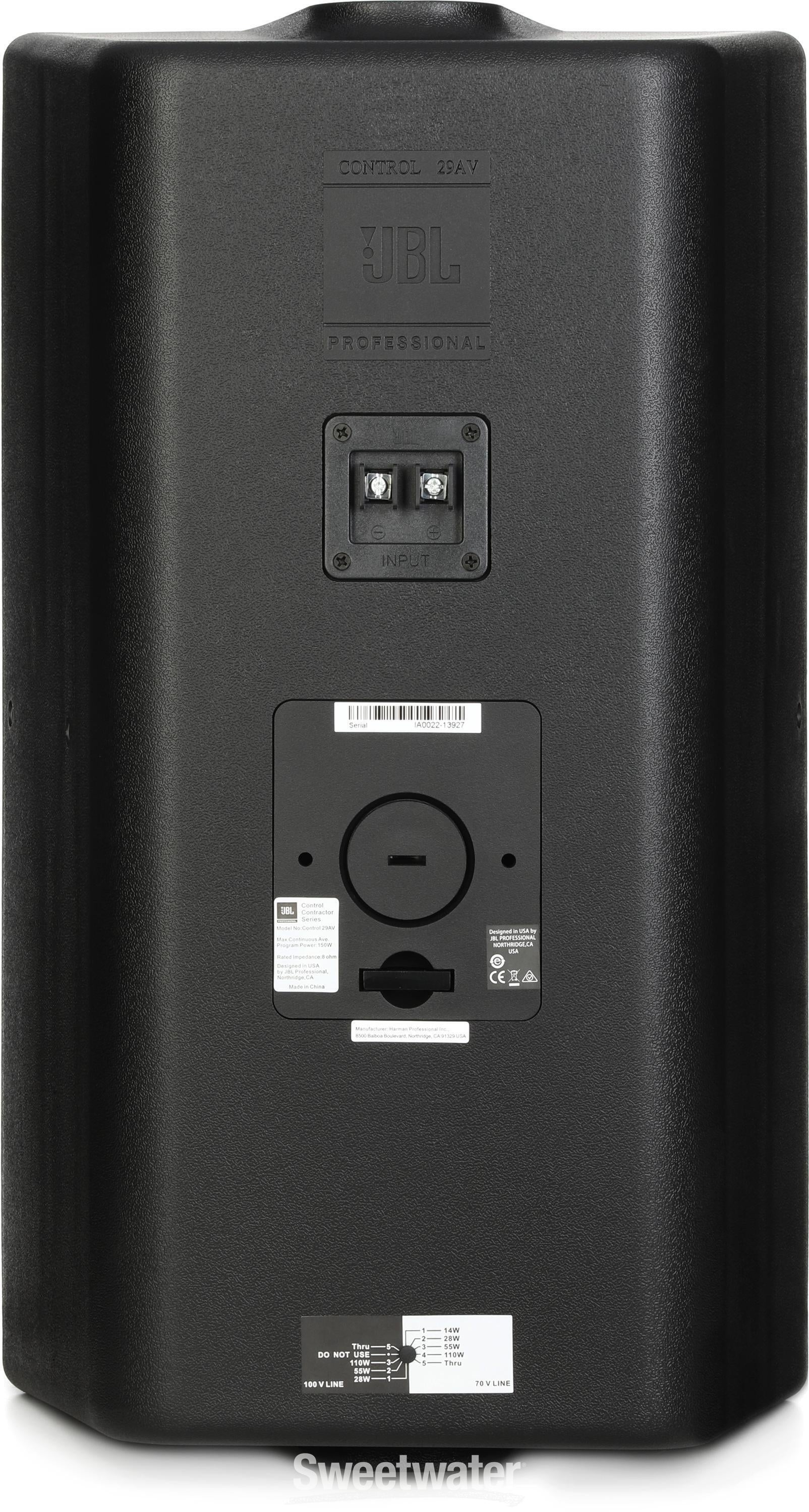 JBL Control 29AV-1 300W 8-inch Indoor/Outdoor Speaker - Black