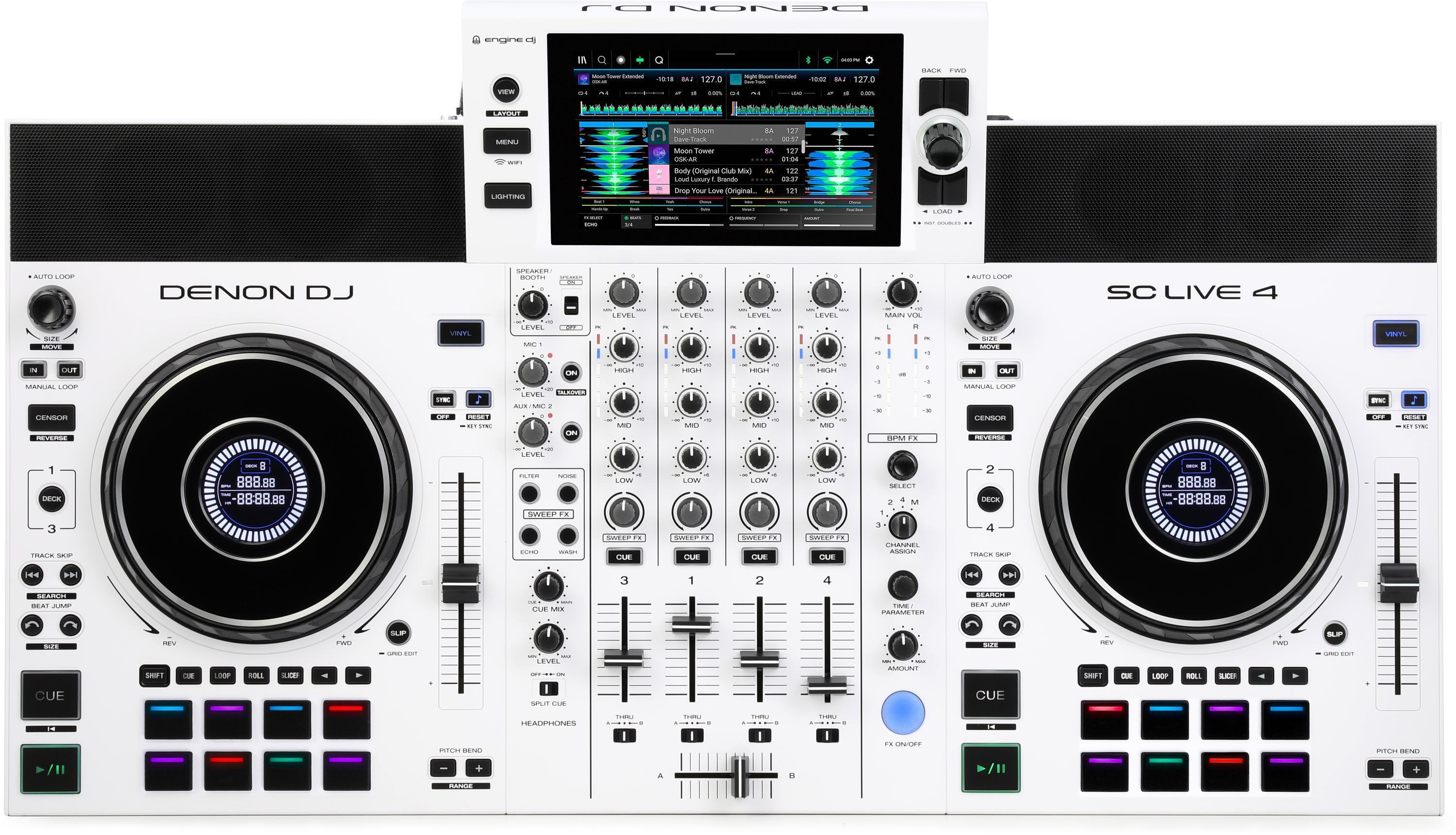 Denon DJ SC Live 4 Standalone DJ Controller - White | Sweetwater