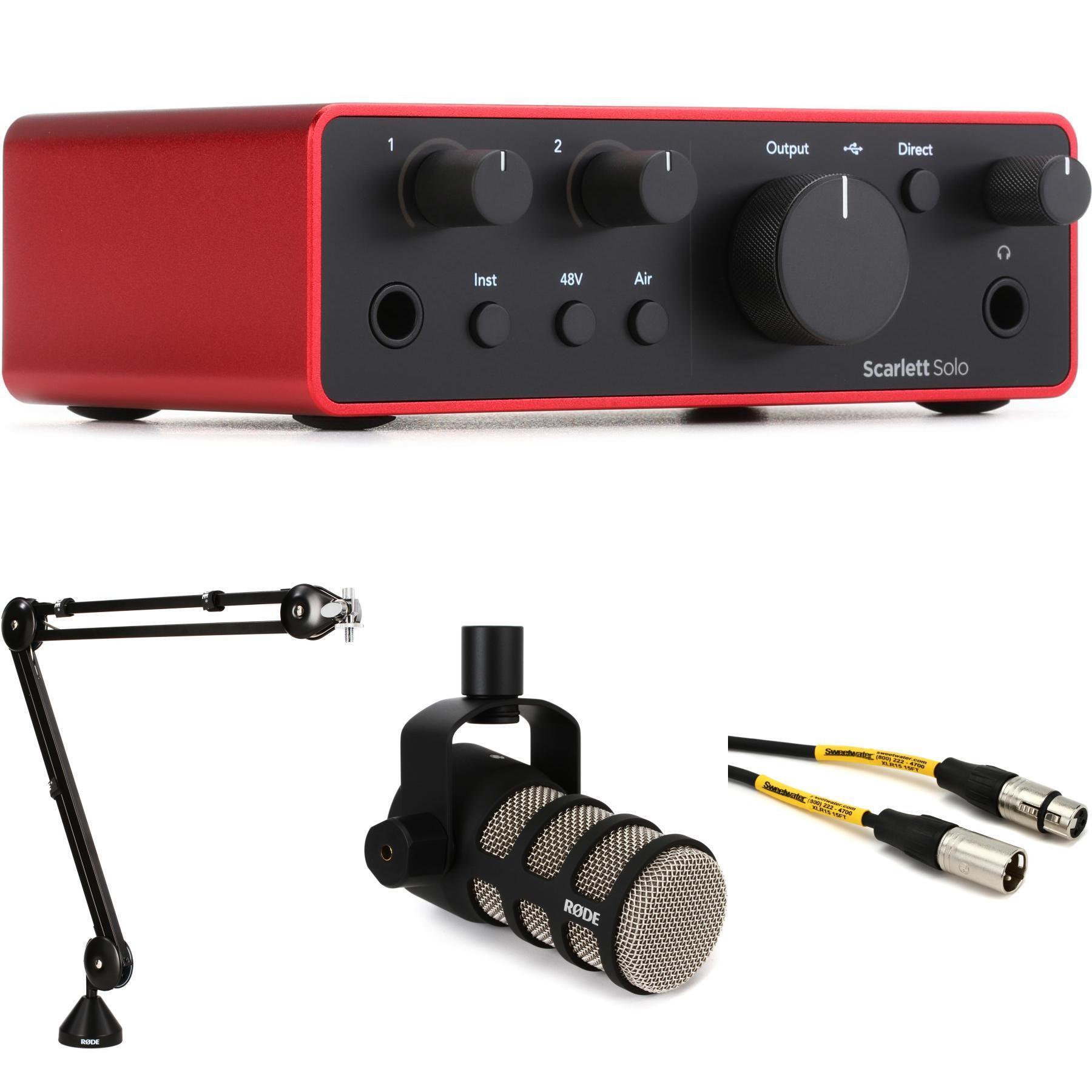 Focusrite Scarlett Solo 4th Gen USB Audio Interface and Rode NT1