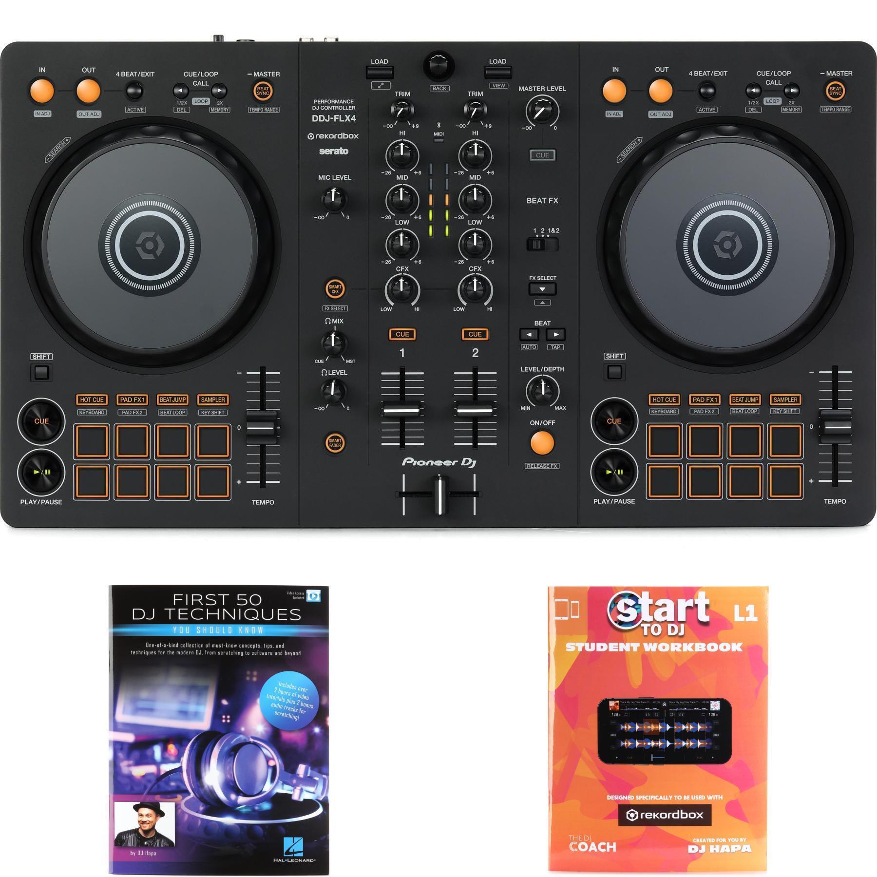 Pioneer DJ DDJ-FLX4 2-deck rekordbox and Serato DJ Controller with