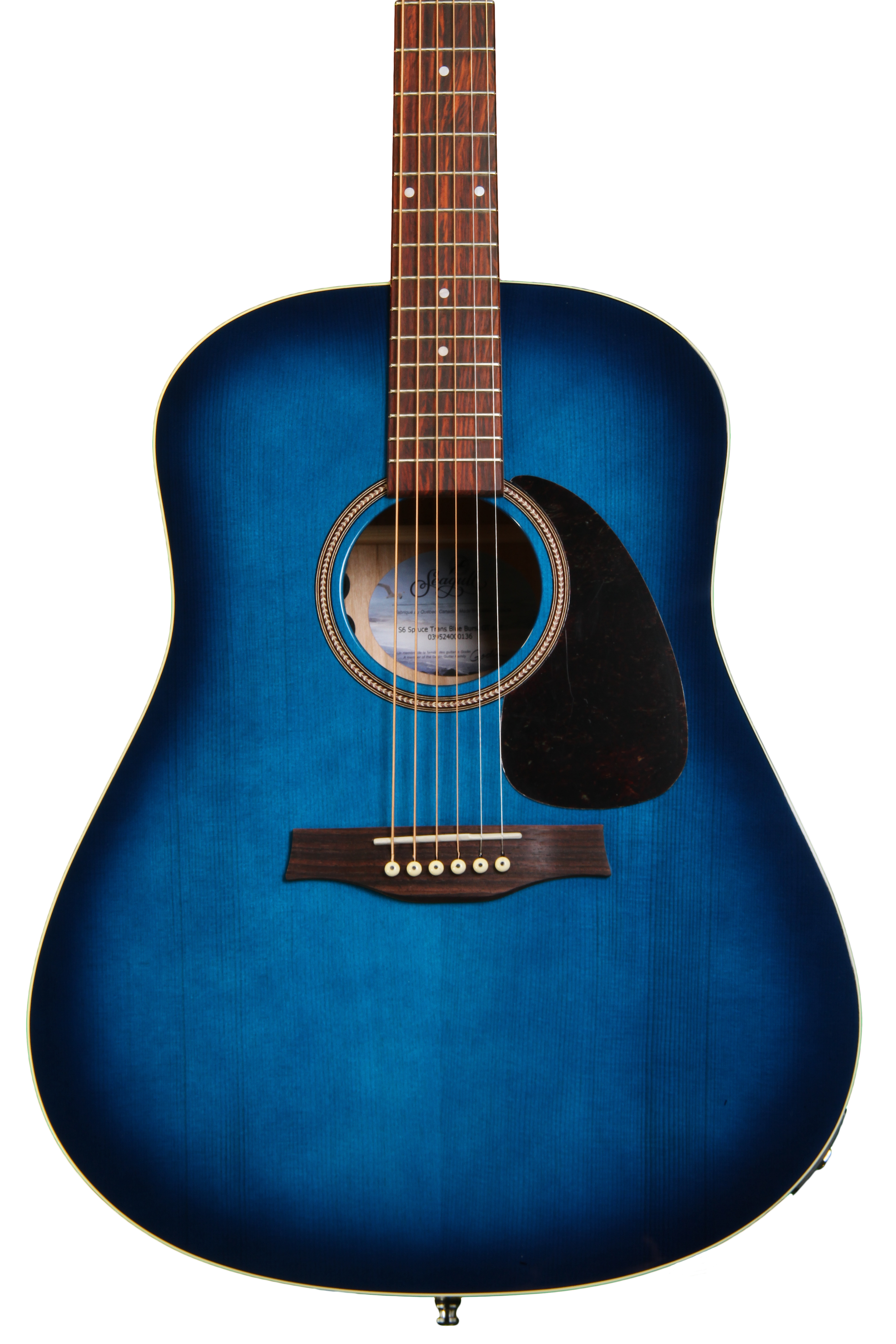 Seagull Guitars S6 Spruce Trans Blue GT -Trans Blue Burst | Sweetwater