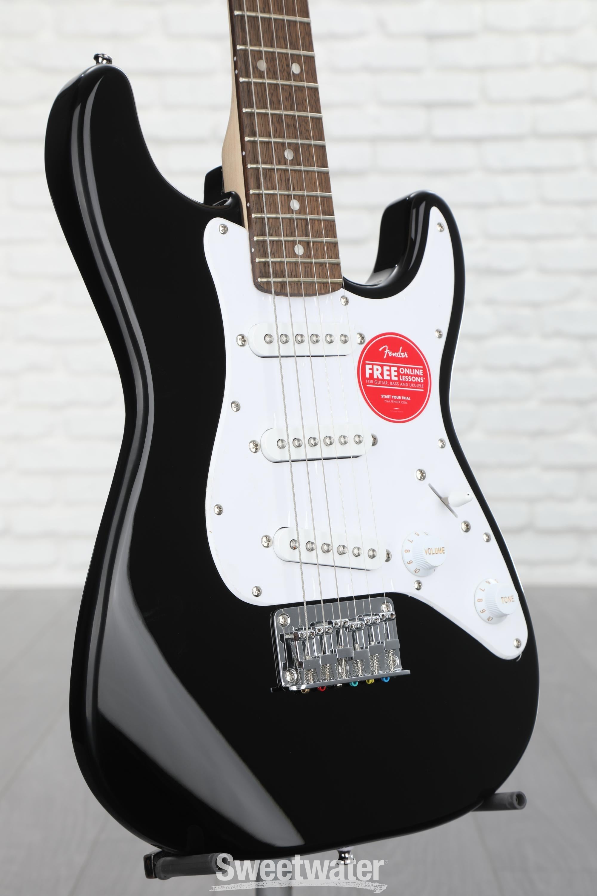 Squier Mini Stratocaster Electric Guitar - Black with Laurel