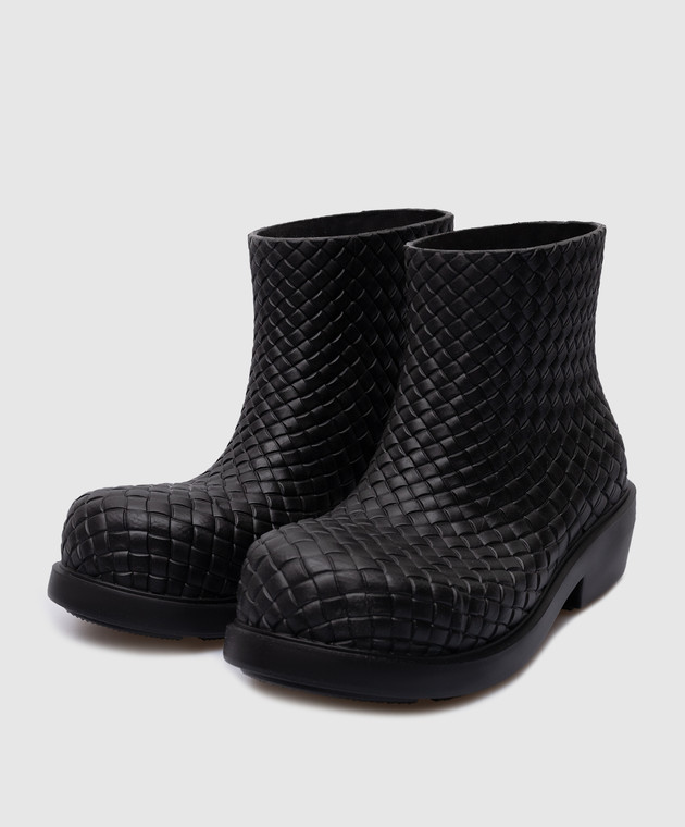 Bottega veneta ソッティーニ 編み込みレザー 黒ミュール25(39 Bottega