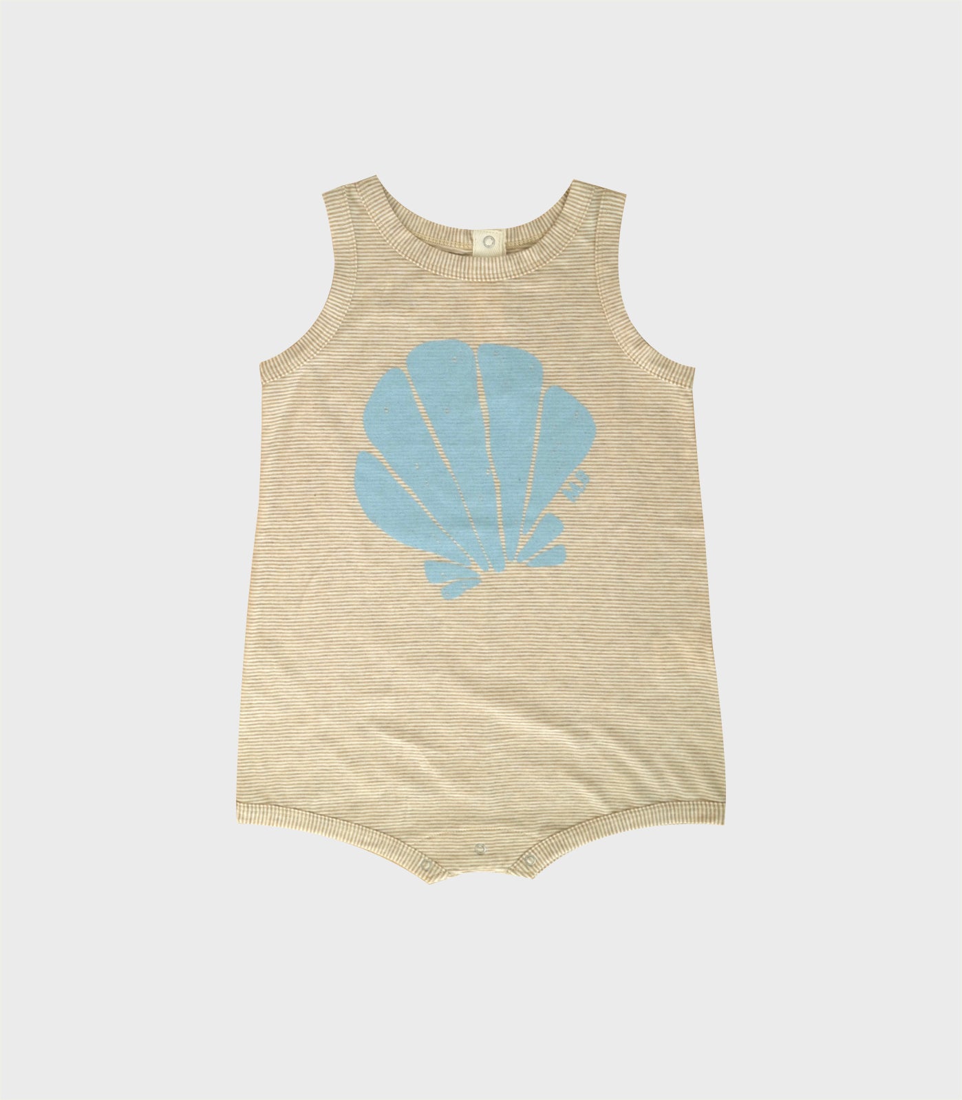 SHELL SLEEVELESS ROMPER – melted butter