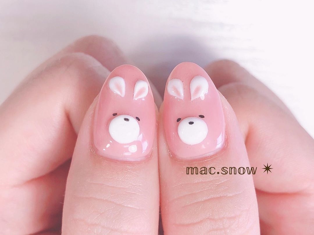 キュートなうさぎを指先にON♡キャッチーなうさぎネイルでみんなの視線
