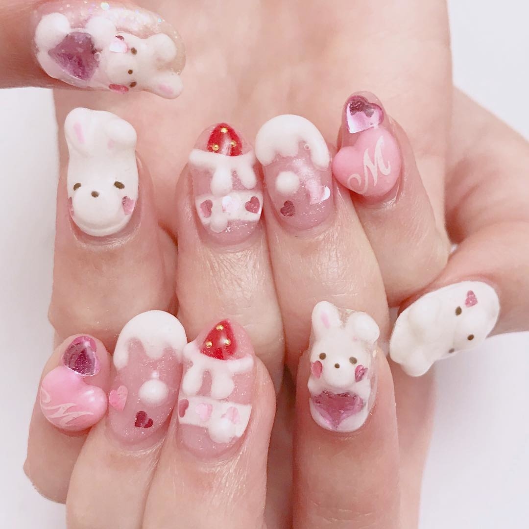 キュートなうさぎを指先にON♡キャッチーなうさぎネイルでみんなの視線