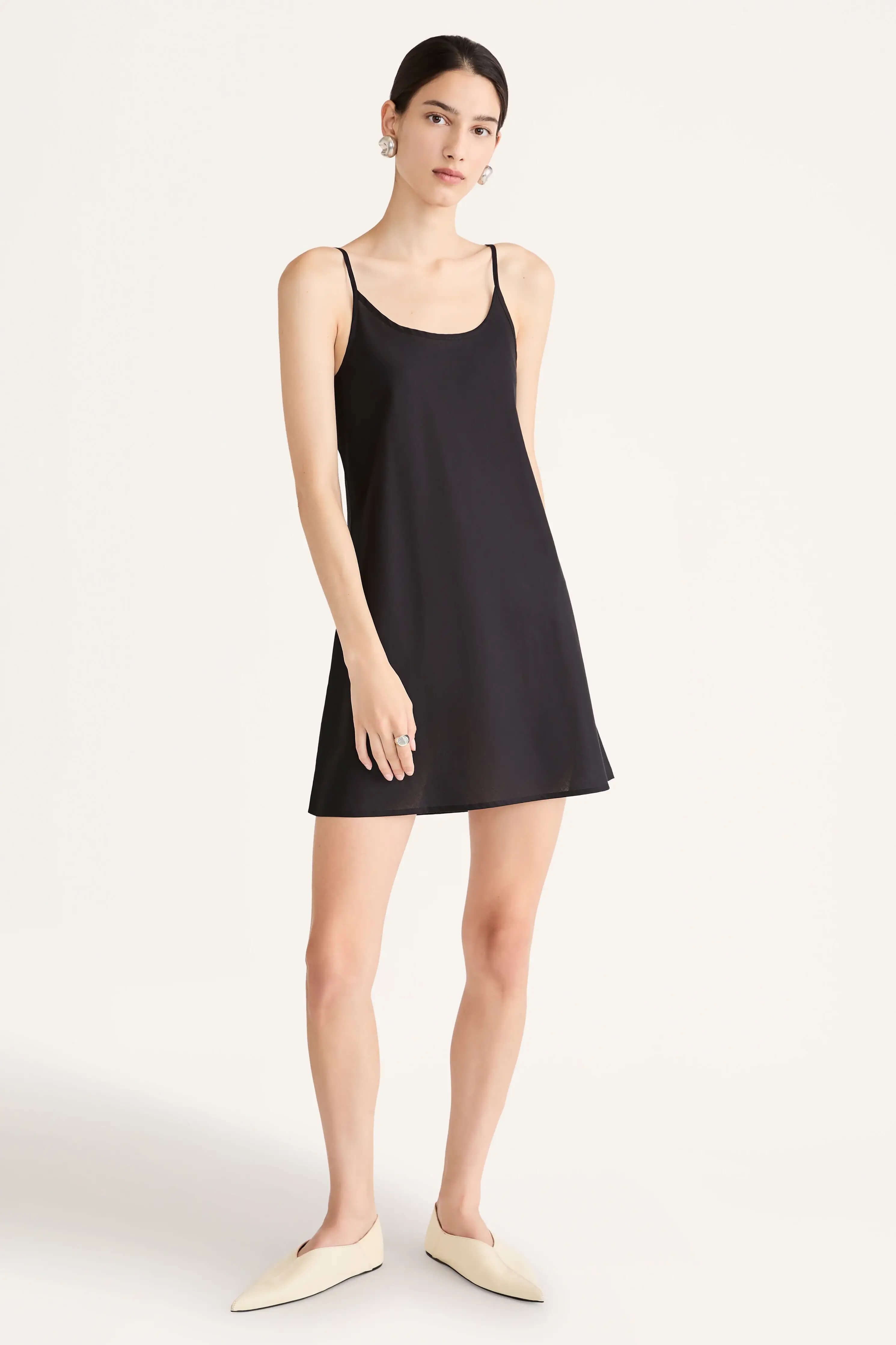 Merlette Short Slip Dress in Black