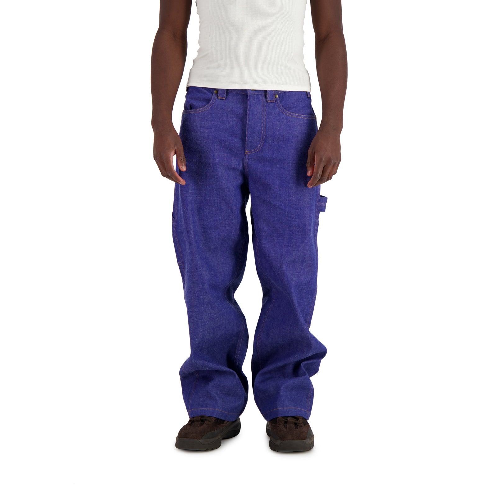 Frankie Denim Straight Leg Workwear Trousers Blue Raw Denim – Meta