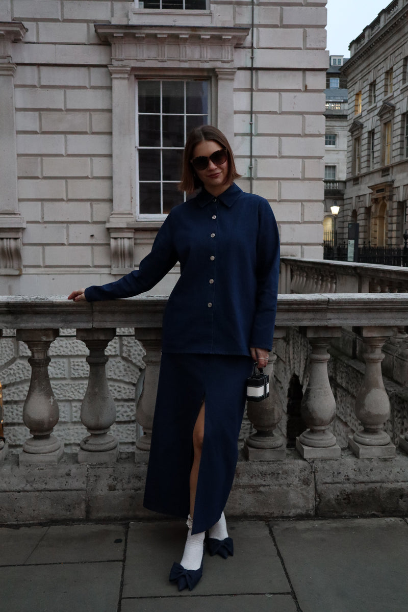 Long Sleeve Shirt - Dark Blue Denim – Mimz