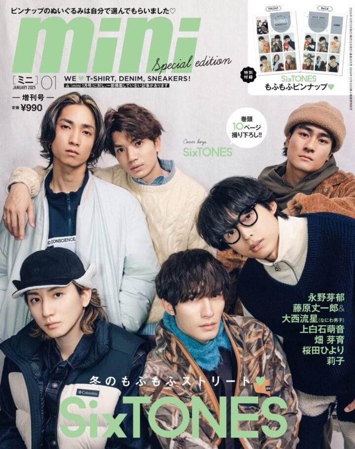 もふもふピンナップ】mini1月号SixTONESSPECIALEDITION【表紙解禁