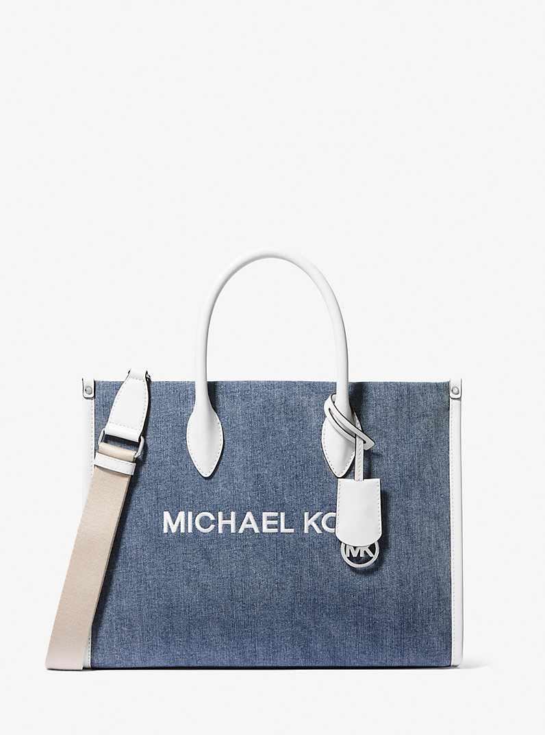 Mirella Medium Washed Denim Tote Bag in DENIM - Sale | Michael