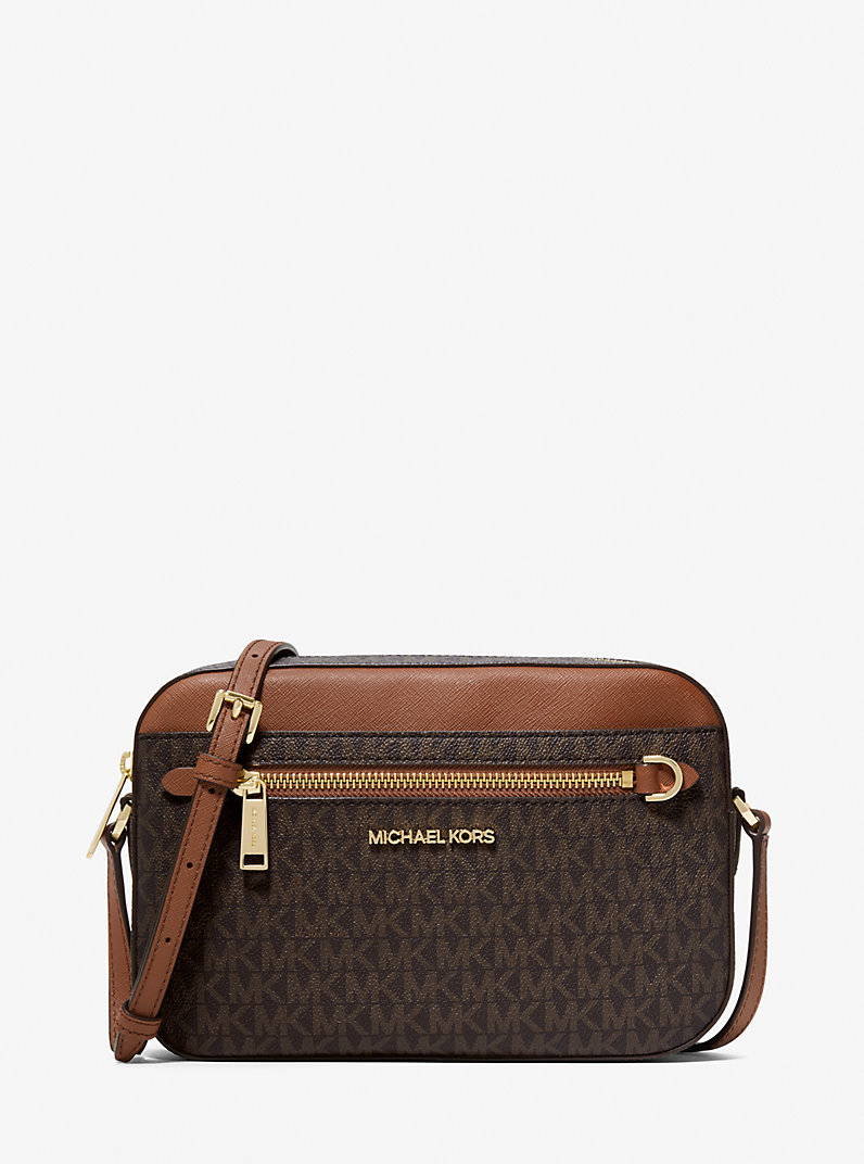 Jet Set Large Logo Crossbody Bag in BROWN - Sale | Michael Kors [US]