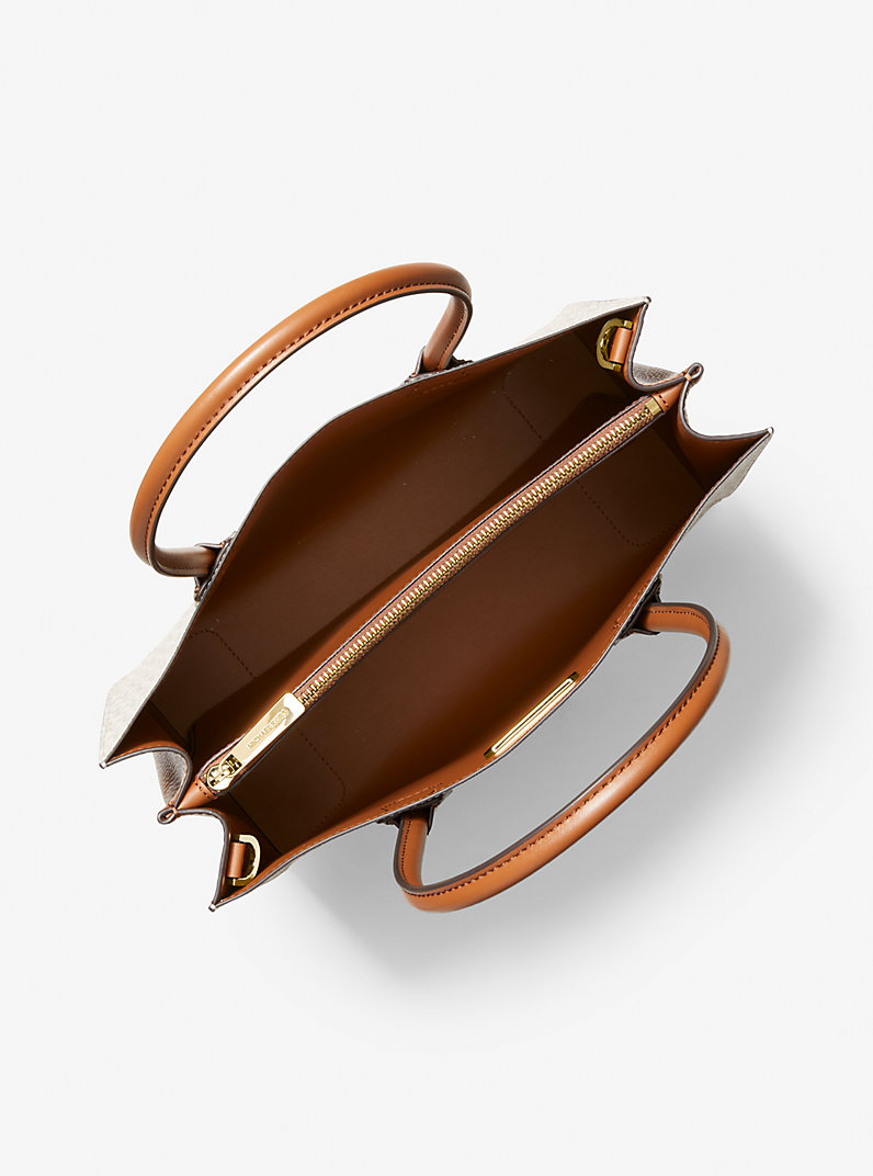 Mercer Large Logo Accordion Tote Bag in VANILLA - Sale | Michael