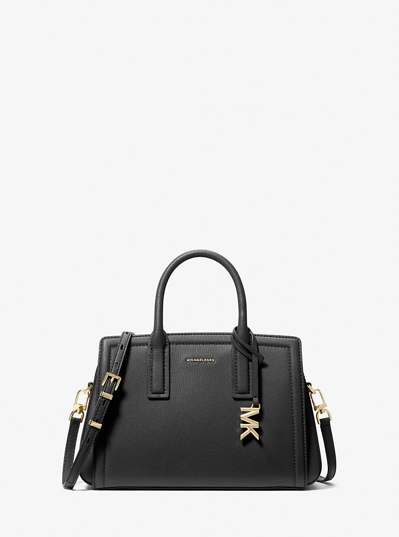 Laila Small Pebbled Leather Satchel in BLACK | Michael Kors [US]