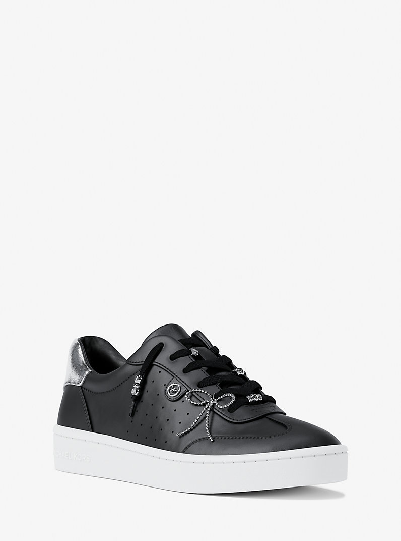 Scotty Embellished Leather Sneaker in BLACK - Sale | Michael Kors [US]