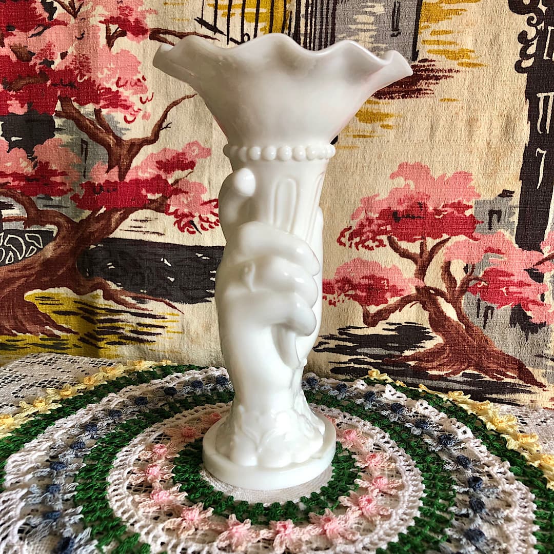 ハンドベースWESTMORELANDミルクガラス