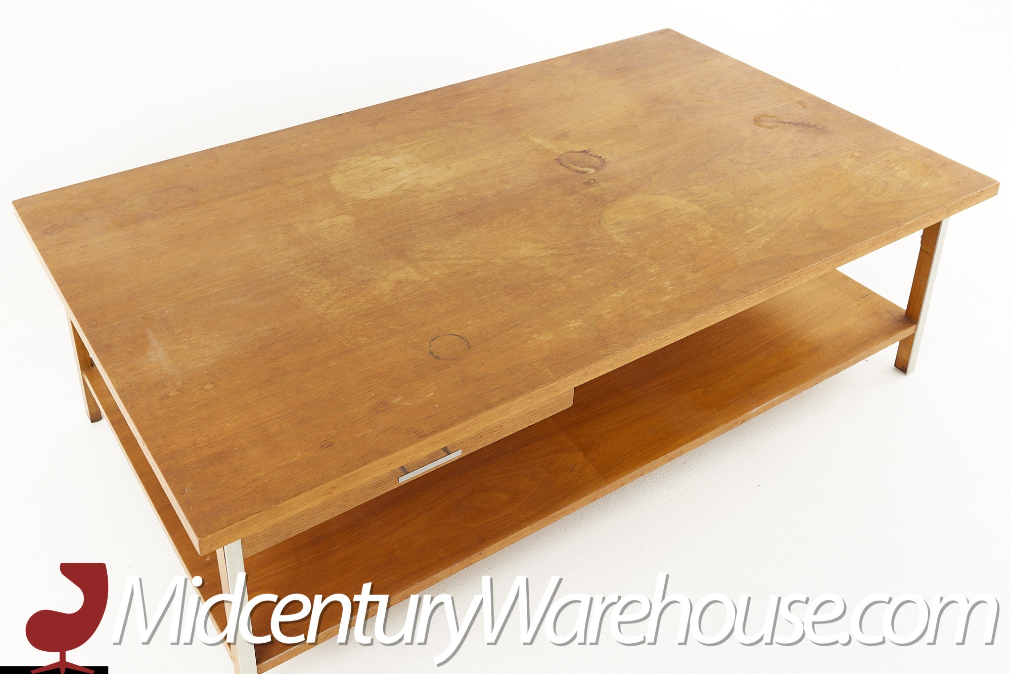 Paul McCobb for Calvin Mid Century Large Walnut Coffee Table | Mid