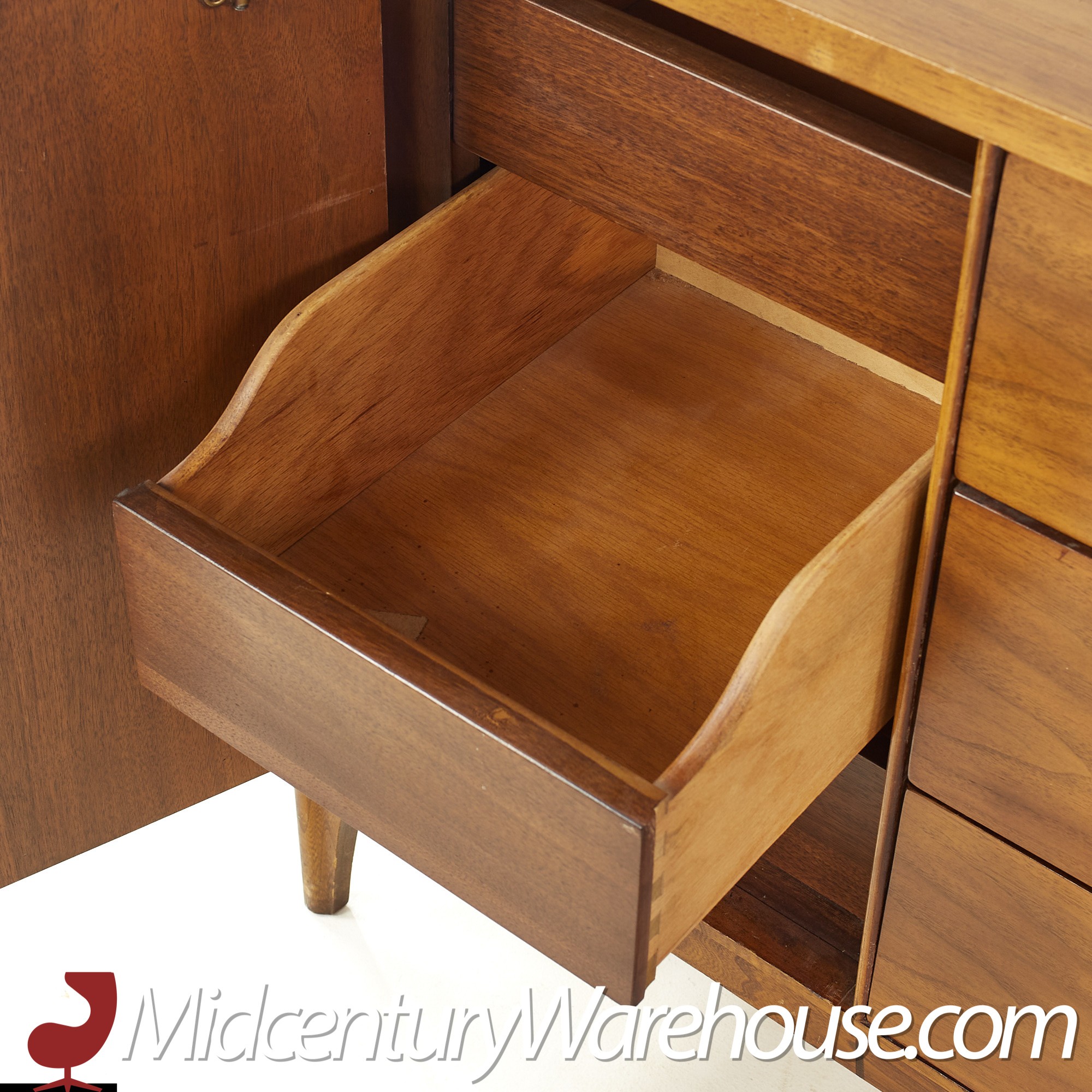 Kent Coffey Perspecta Mid Century Walnut and Rosewood 12 Drawer