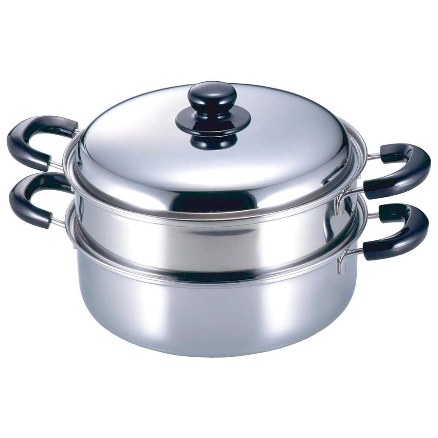 下村企販＞IH対応ステンレス二段蒸し器鍋26cm | 新潟県燕市