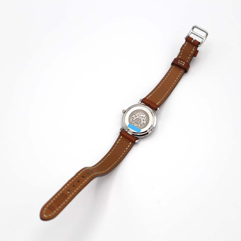 腕時計 稼働 エルメス HERMES クリッパー CL4.210 革ベルト □H刻印